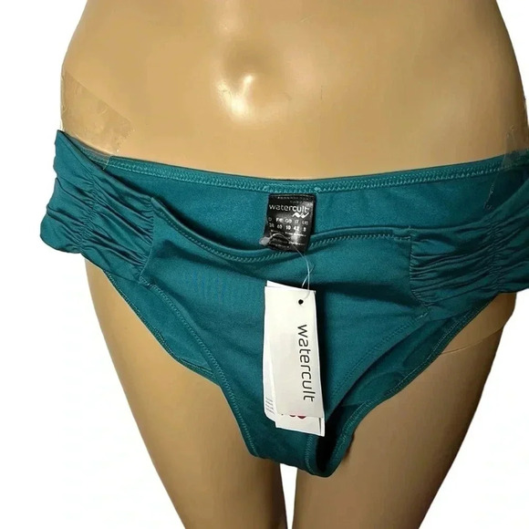 Watercult  NWT Swim bottom, size 8 ,Turquoise bathing bottom,shirring,resortwear - Picture 4 of 8